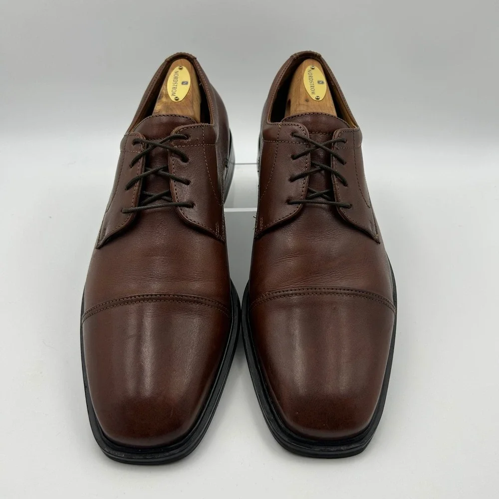 Florsheim‎ Cap Toe Derby Mens 10.5D Brown Leather Dress Shoes Classic Business